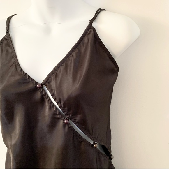 La Vie En Rose button cutout silky slip dress - Picture 2 of 4